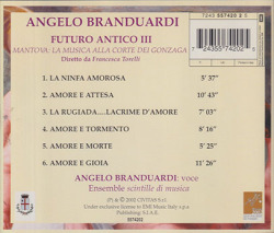 ANGELO BRANDUARDI/Futuro Antico III: Mantova - La Musica...(Used CD) (2002) (アンジェロ・ブランデュアルディ/Italy)