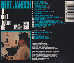 BERT JANSCH/It Don't Bother Me(Used CD) (1965/2nd) (バート・ヤンシュ/UK)