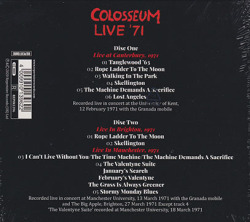 COLOSSEUM/Live '71: Canterbury Brighton & Manchester(2CD) (1971/Live) (コロシアム/UK)