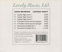 DAVID BEHRMAN/Leapday Night (1987/2nd) (デヴィッド・バーマン/USA,Austria)
