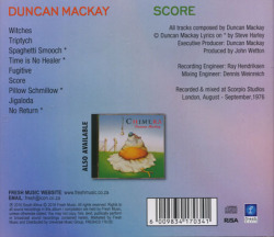 DUNCAN MACKAY/Score (1977/2nd) (ダンカン・マッケイ/UK,South Africa)