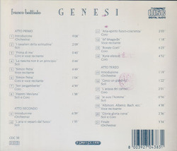 FRANCO BATTIATO/Genesi(Used CD) (1987/14th) (フランコ・バッティアート/Italy)