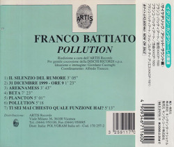 FRANCO BATTIATO/Pollution(汚染)(Used CD) (1972/2nd) (フランコ・バッティアート/Italy)
