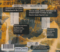 FRED FRITH/Quartets(Used CD) (1994/8th) (フレッド・フリス/UK)