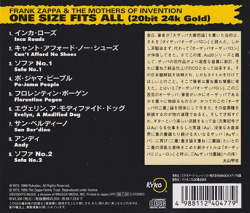 FRANK ZAPPA/One Size Fits All(ワン・サイズ・フィッツ・オール)(Used Au20 CD) (1975/19th) (フランク・ザッパ/USA)
