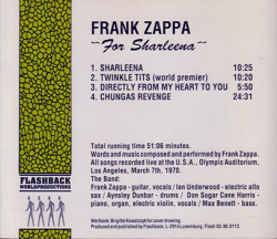 FRANK ZAPPA/For Sharleena(Used CD) (1970/Live) (フランク・ザッパ/USA)