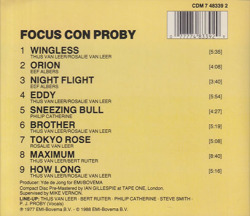 FOCUS/Focus Con Proby(Used CD) (1977/8th) (フォーカス/Holand,Belgium,USA)