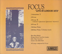 FOCUS/Live In London 1973(Used CD) (1973/Live) (フォーカス/Holand,UK)