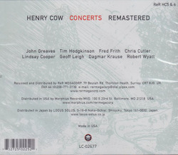 HENRY COW/Concerts(2CD) (1976/Live) (ヘンリー・カウ/UK)