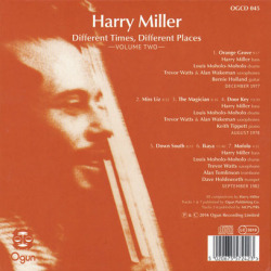 HARRY MILLER/Different Times, Different Places Vol.2 (1977+78+82/Unreleased) (ハリー・ミラー/UK,South Africa)