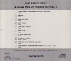 IVANO ALBERTO FOSSATI/Il Grande Mare Che Avremmo Traversato(Used CD) (1973/1st) (イヴァノ・アルベルト・フォッサティ/Italy)