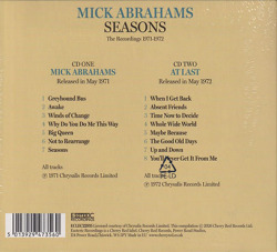 MICK ABRAHAMS/Seasons: The Recordings 1971-1972(2CD) (1971-72/Comp.) (ミック・エイブラハムズ/UK)