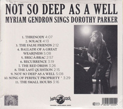 MYRIAM GENDRON/Not So Deep As A Well (2014/1st) (ミリアム・ジェンドロン/Canada)