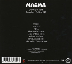 MAGMA/Concert 1971: Bruxelles - Theatre 140(2CD) (1971/Live) (マグマ/France)