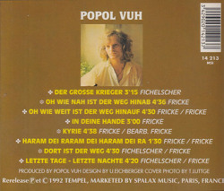 POPOL VUH/Letzte Tage-Letzte Nachte(Used CD) (1976/7th) (ポポル・ヴー/German)