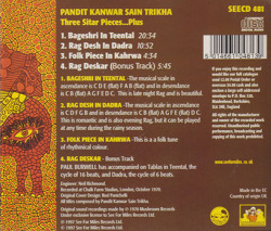 PANDIT KANWAR SAIN TRIKHA/Three Sitar Pieces(Used CD) (1971) (パンディット・カンワール・セイン・トリカ/India,UK)