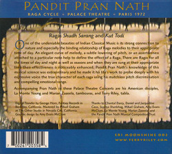 PANDIT PRAN NATH/Raga Cycle: Palace Theatre: Paris 1972(Used CD) (1972/Live) (パンディット・プラン・ナート/India)