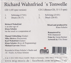 RICHARD WAHNFRIED/Tonwelle(2CD) (1981/2nd) (リヒャルト・ヴァーンフリート/German,US)