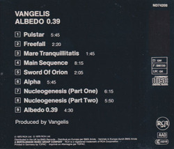 VANGELIS/Albedo 0.39(Used CD) (1976/10th) (ヴァンゲリス/Greece)
