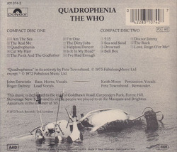 THE WHO/Quadrophenia(Used 2CD) (1973/6th) (ザ・フー/UK)