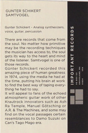 GUNTER SCHICKERT/Samtvogel (1974/1st) (ギュンター・シッケルト/German)